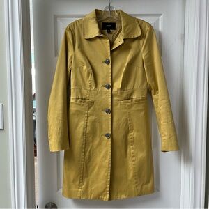 Jacob Mustard Yellow Single-Breasted Trench Coat